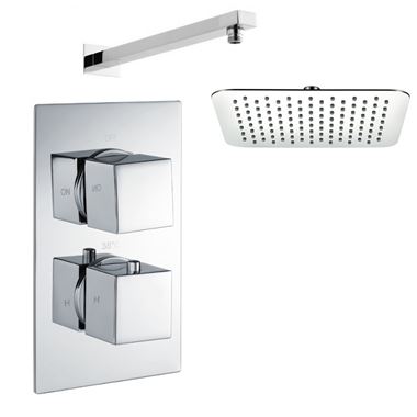 Drench Matthew Concealed Shower Valve & 400mm Head - 345mm Wall Arm